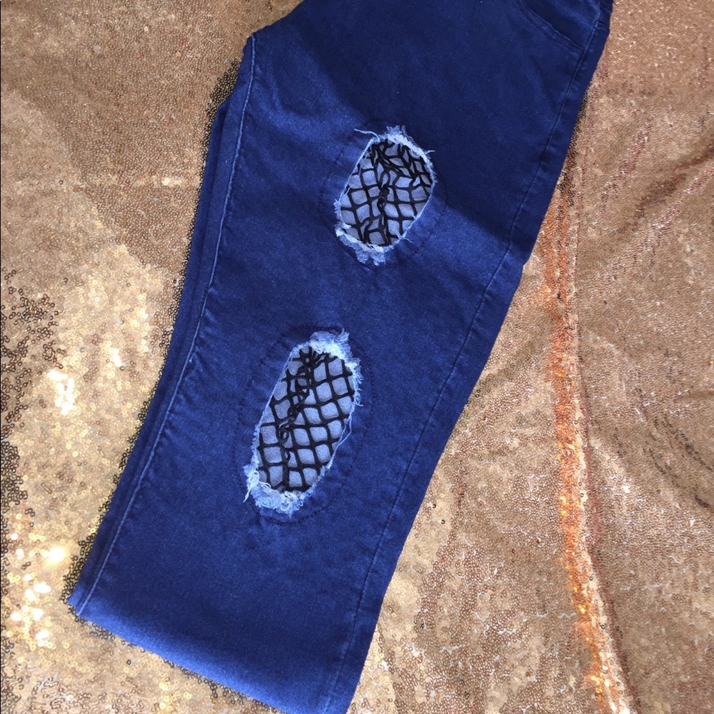 Reserved for Rexitin Skinny Denim w/ Fishnet